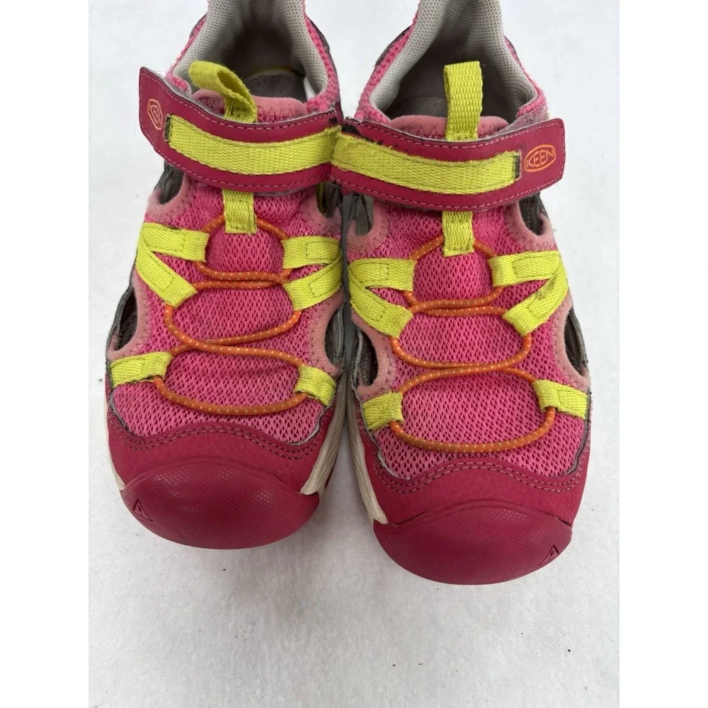 KEEN Moxie Kids Pink Yellow Hook & Loop Low Top Sandal Size 2